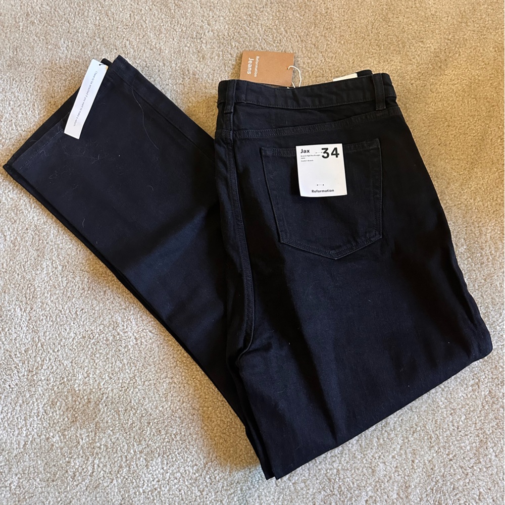 Reformation Jax Stretch High Rise Straight Jeans, size 34 NWT
